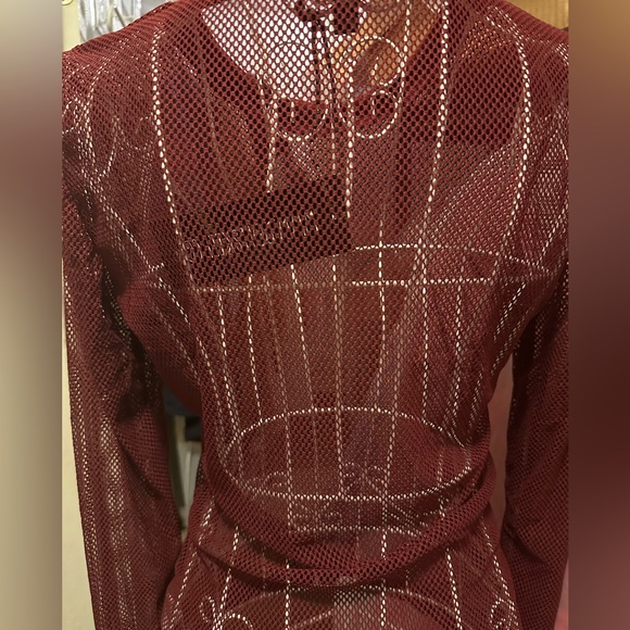 Dolls Kill See Thru Me Fishnet Top Blue, Pink, Brown, Wine - Picture 8 of 16